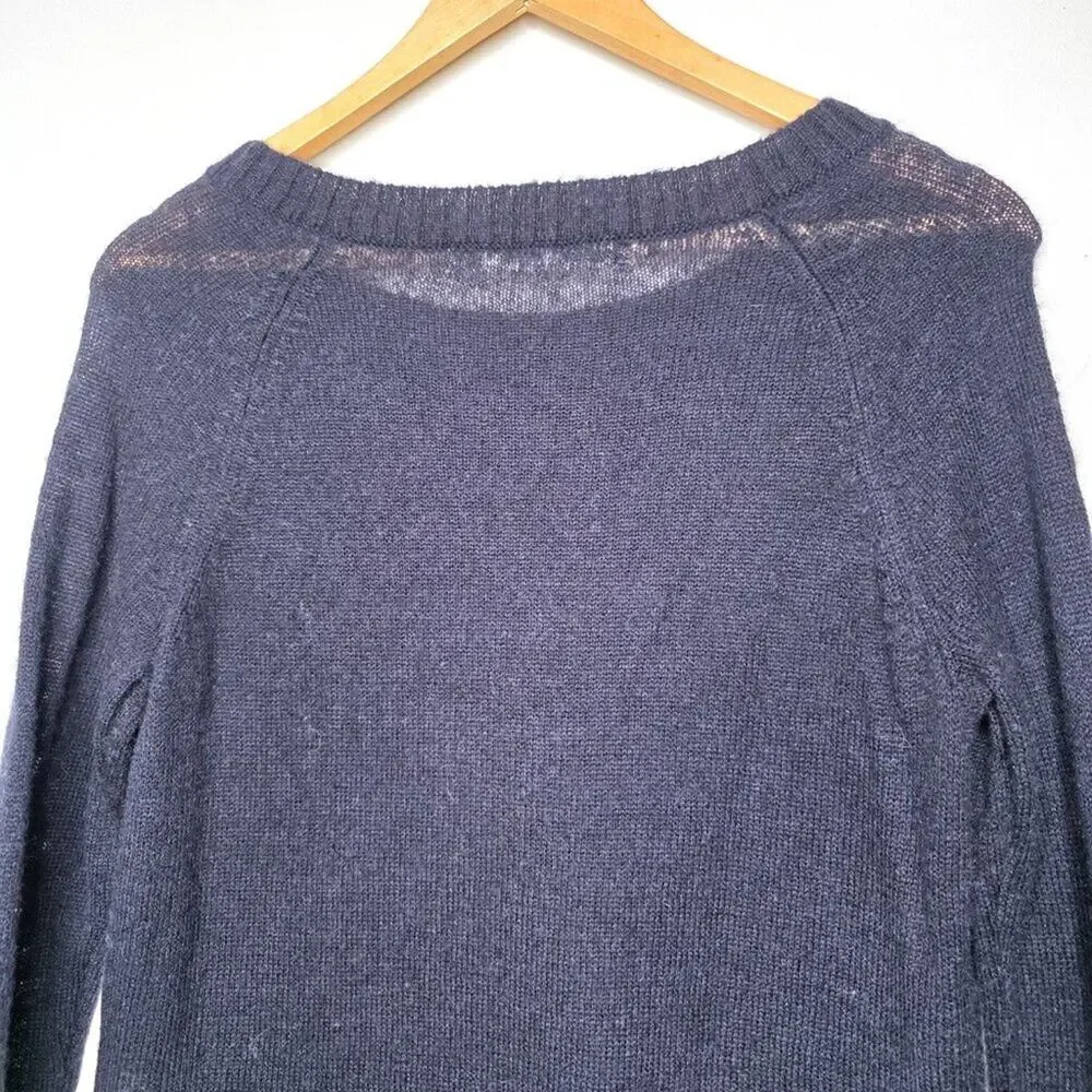 Woolrich Scenic Graphic Wool Mohair Blend Knit Sweater Mountain Camp Landscape